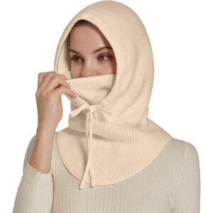 Women Winter Hats Winter Face Mask Ski Mask Warm Face Cover Neck Warmer Beige